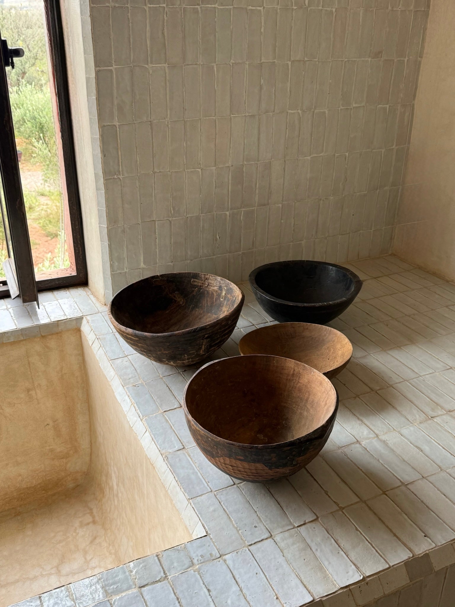 Vintage wooden African bowl III