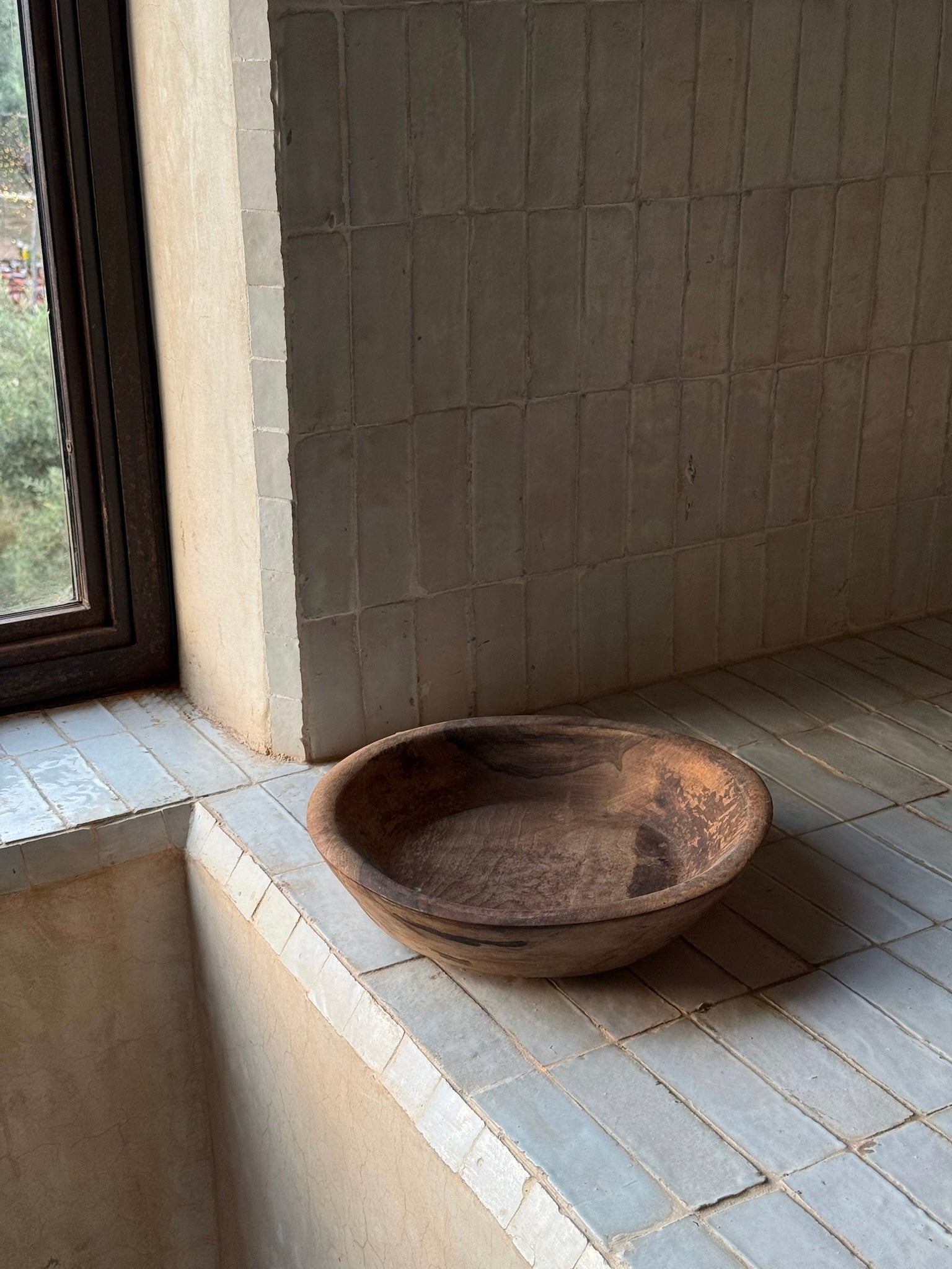 Vintage wooden African bowl IV