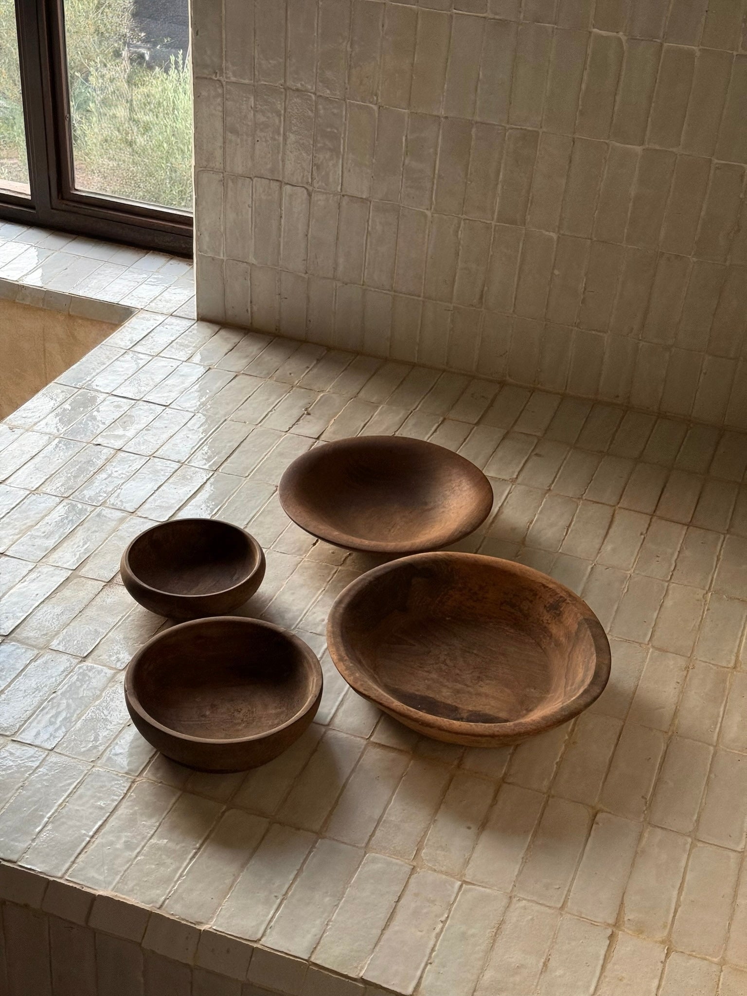 Vintage wooden African bowl IV