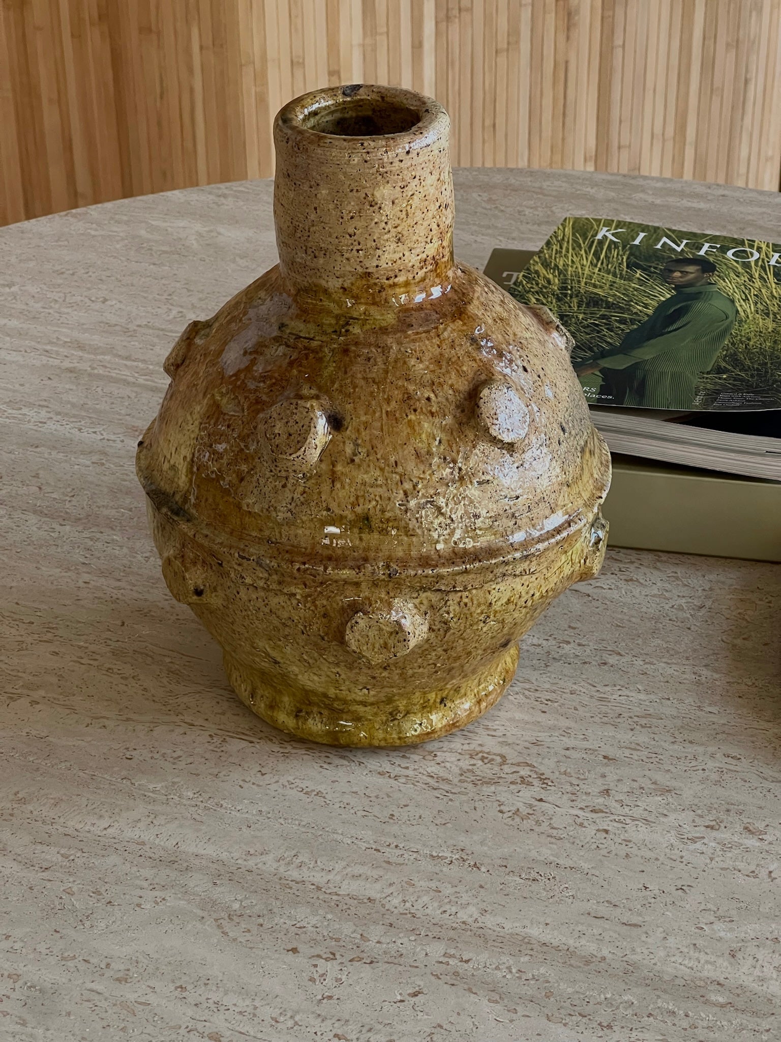 Knobbed ceramic vase