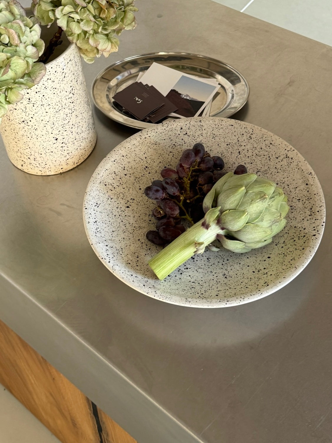 Spotted ceramic plate