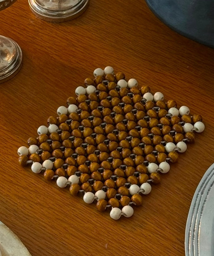 Wooden beaded coaster