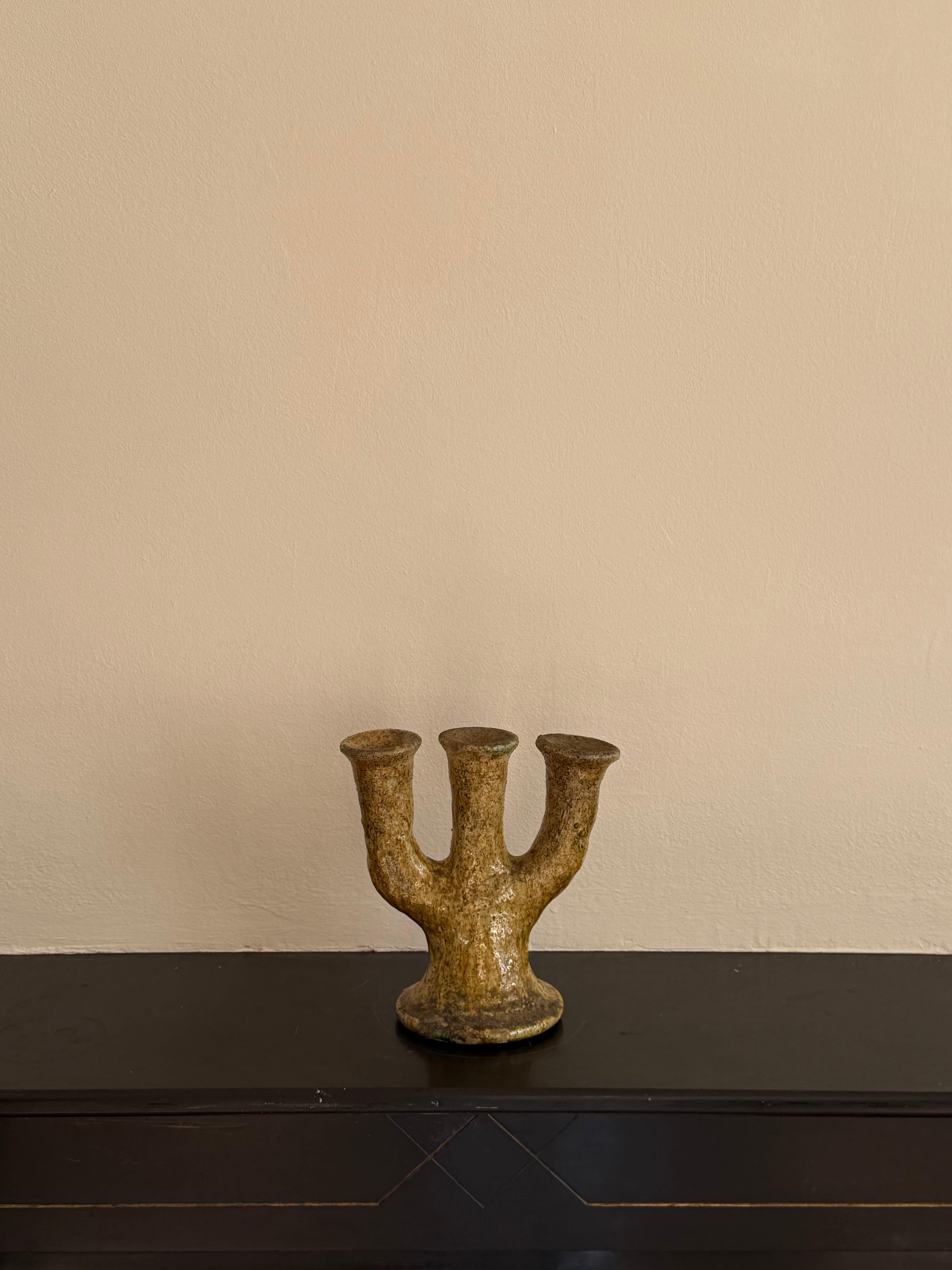 Coral ceramic candle holder