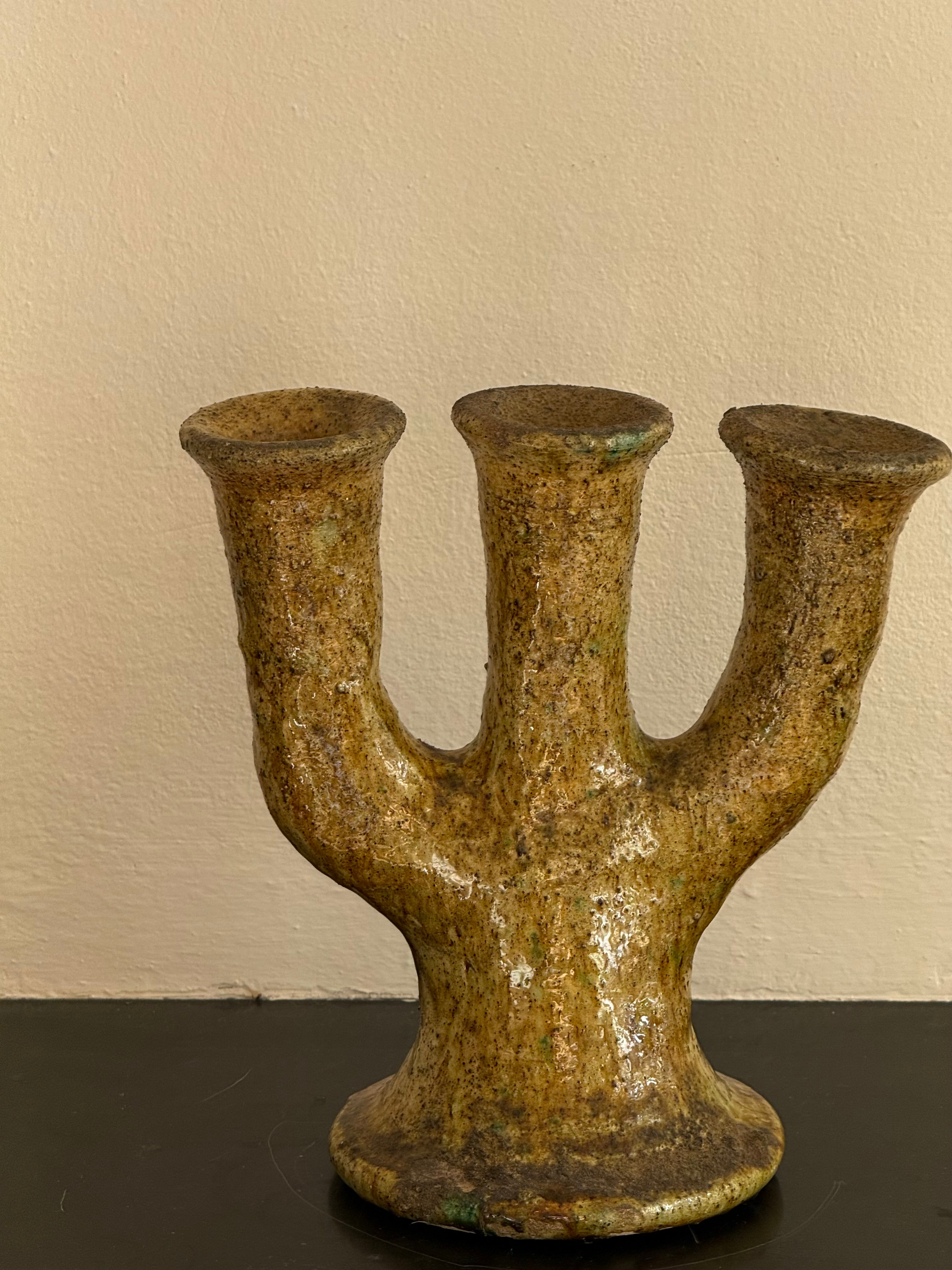 Coral ceramic candle holder