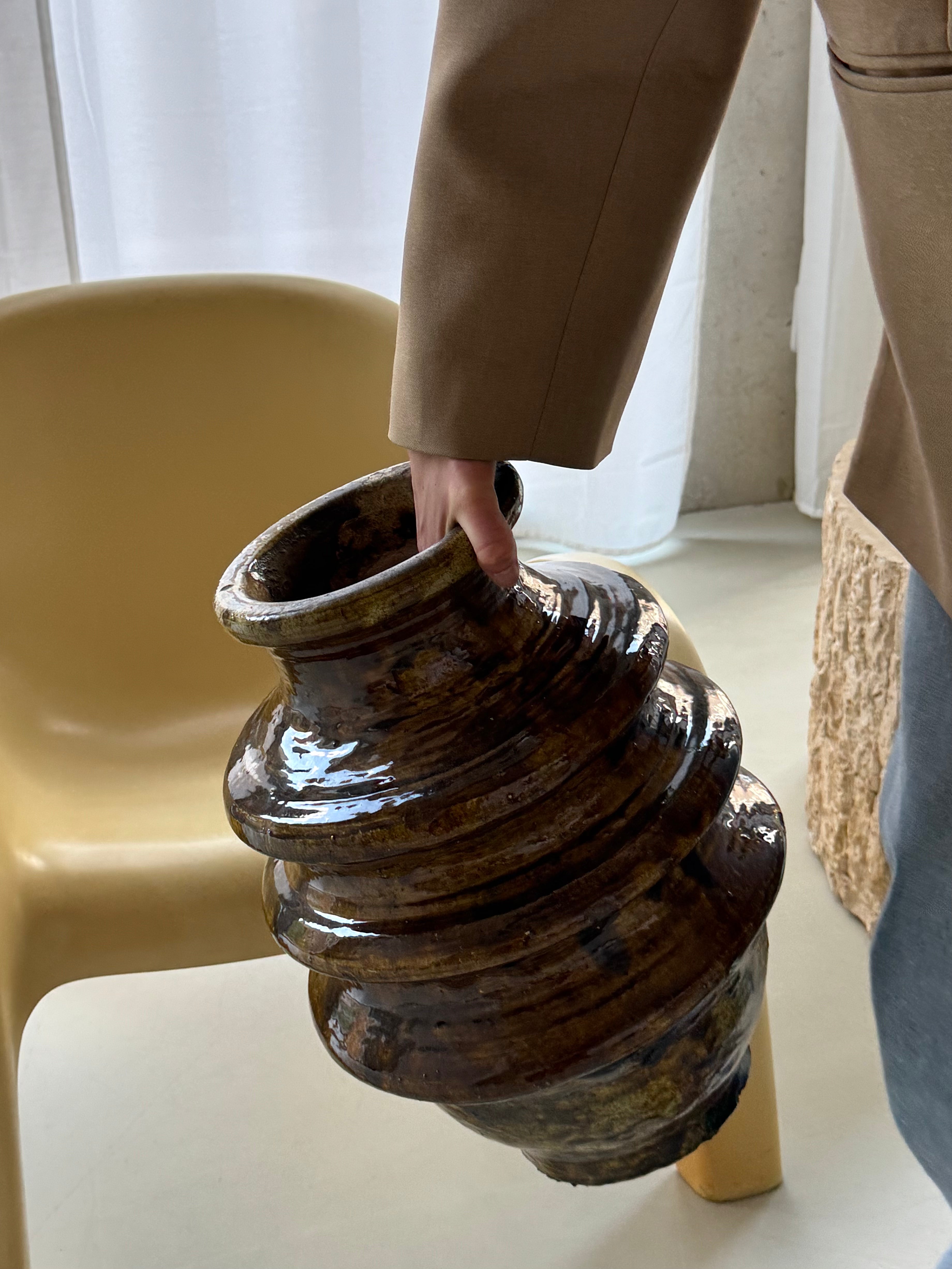 Layered ceramic vase